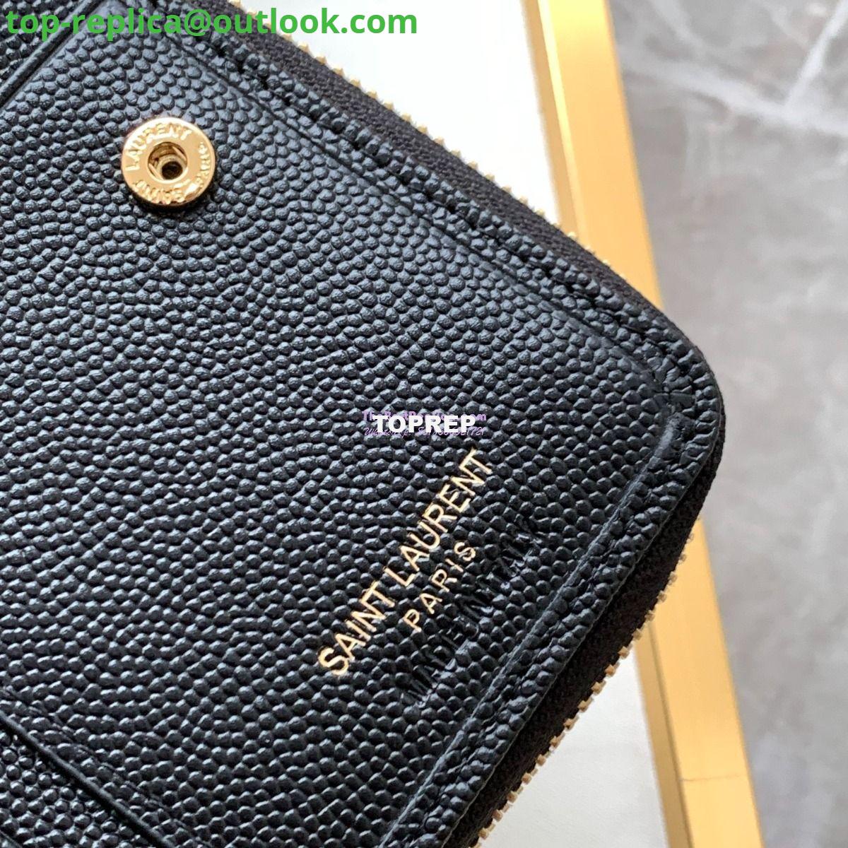 Replica YSL Saint Laurent Monogram compact zip around wallet in black grain de poudre embossed leather gold hardware 7 Replica YSL Saint Laurent Monogram compact zip around wallet in black grain de poudre embossed leather gold hardware 7