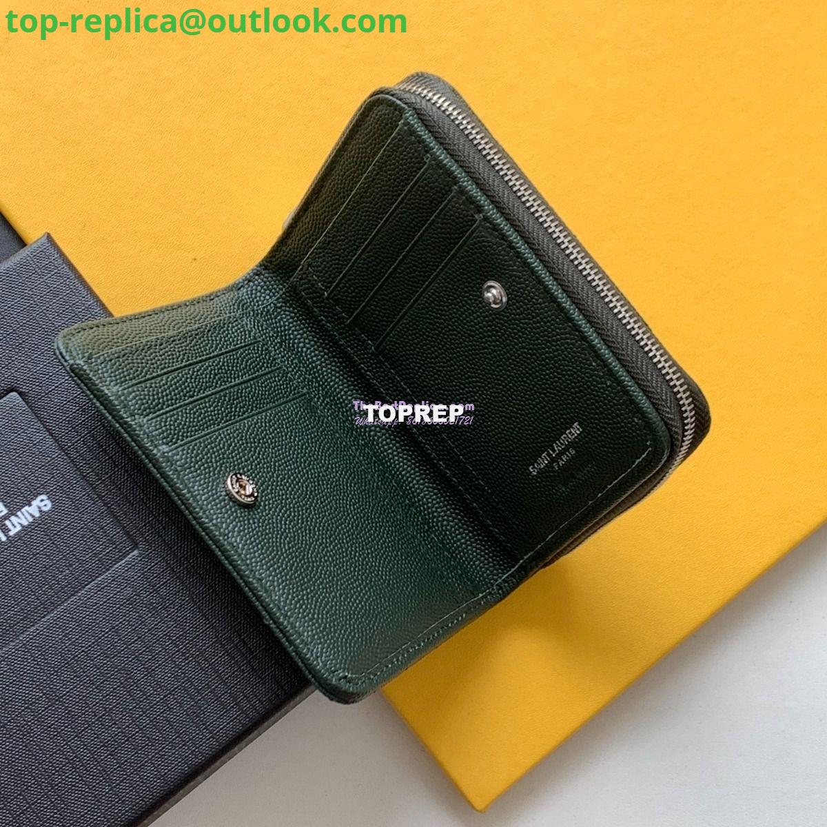 Replica YSL Saint Laurent Monogram compact zip around wallet in green grain de poudre embossed leather 3 Replica YSL Saint Laurent Monogram compact zip around wallet in green grain de poudre embossed leather 3