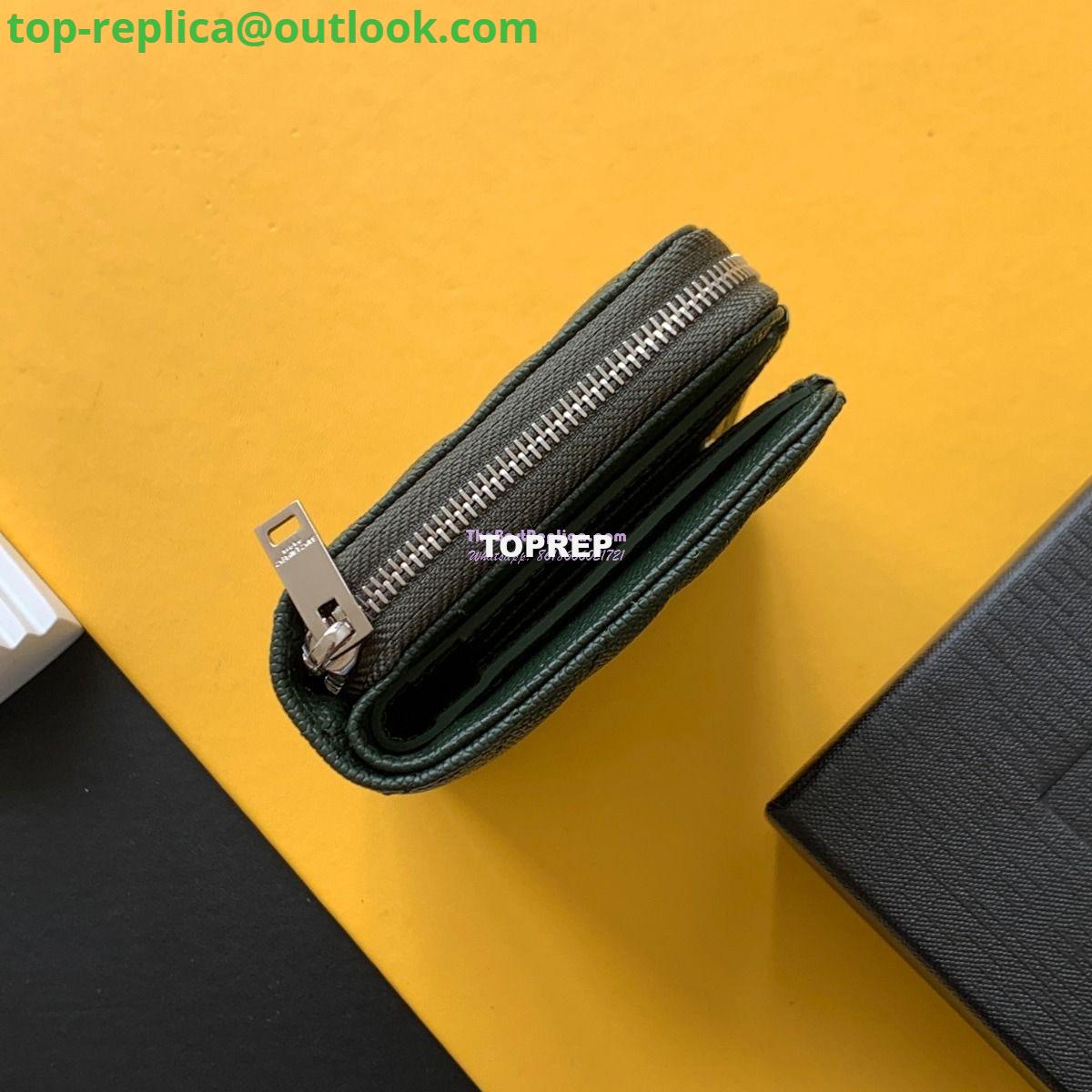 Replica YSL Saint Laurent Monogram compact zip around wallet in green grain de poudre embossed leather 4 Replica YSL Saint Laurent Monogram compact zip around wallet in green grain de poudre embossed leather 4