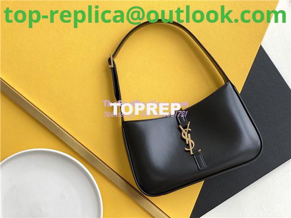 Replica YSL Saint Laurent Le 5 à 7 hobo bag in black calfskin smooth leather 2 Replica YSL Saint Laurent Le 5 à 7 hobo bag in black calfskin smooth leather 2