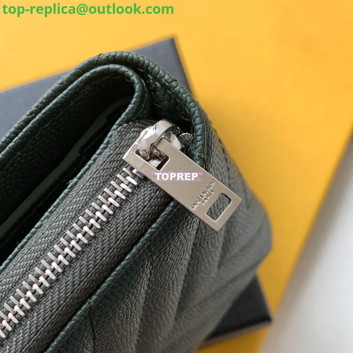 Replica YSL Saint Laurent Monogram compact zip around wallet in green grain de poudre embossed leather 9 Replica YSL Saint Laurent Monogram compact zip around wallet in green grain de poudre embossed leather 9