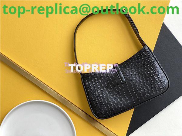 Replica YSL Saint Laurent Le 5 à 7 hobo bag in crocodile-embossed leather 2 Replica YSL Saint Laurent Le 5 à 7 hobo bag in crocodile-embossed leather 2