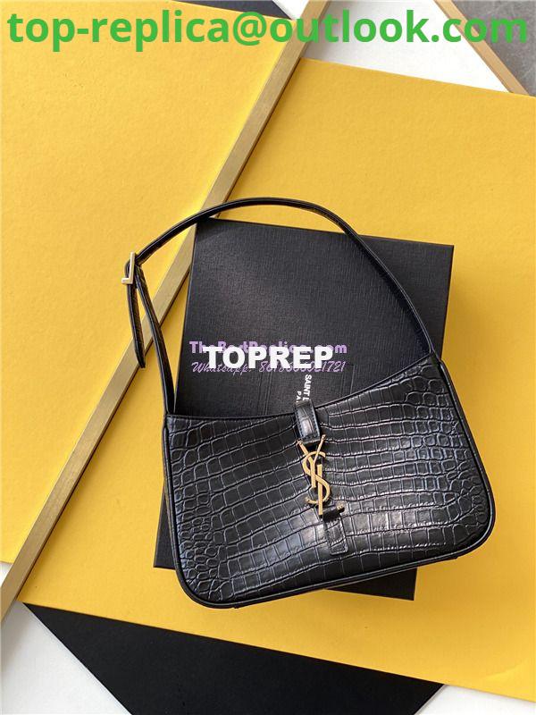 Replica YSL Saint Laurent Le 5 à 7 hobo bag in crocodile-embossed leather 4 Replica YSL Saint Laurent Le 5 à 7 hobo bag in crocodile-embossed leather 4
