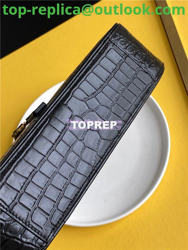Replica YSL Saint Laurent Le 5 à 7 hobo bag in crocodile-embossed leather 5 Replica YSL Saint Laurent Le 5 à 7 hobo bag in crocodile-embossed leather 5