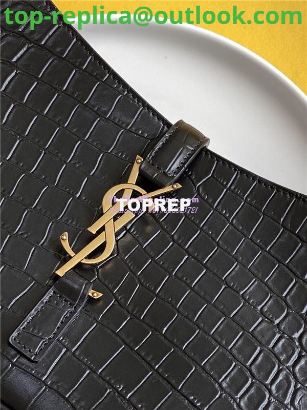Replica YSL Saint Laurent Le 5 à 7 hobo bag in crocodile-embossed leather 7 Replica YSL Saint Laurent Le 5 à 7 hobo bag in crocodile-embossed leather 7
