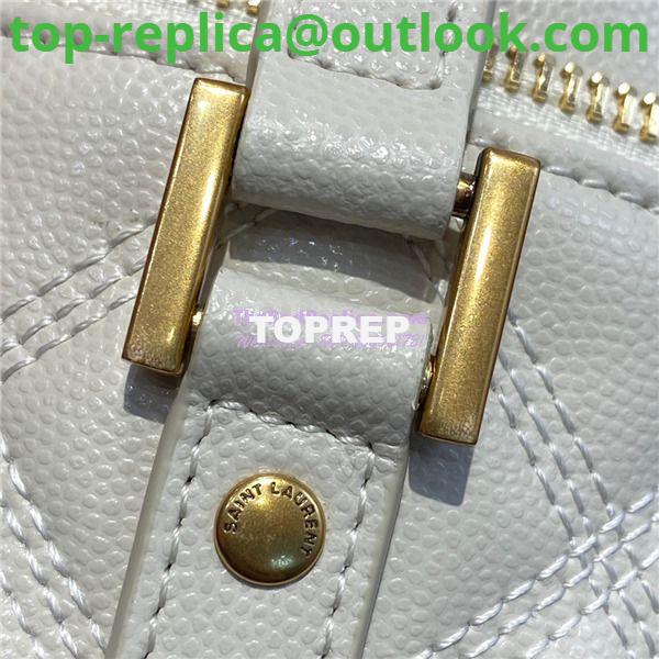 Replica YSL Saint Laurent 80's vanity bag in blanc vintage carré-quilted grain de poudre embossed leather 5 Replica YSL Saint Laurent 80's vanity bag in blanc vintage carré-quilted grain de poudre embossed leather 5