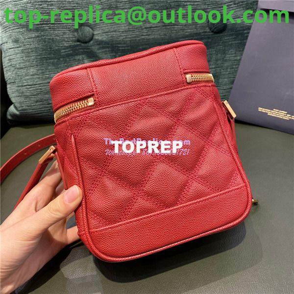 Replica YSL Saint Laurent 80's vanity bag in rouge eros carré-quilted grain de poudre embossed leather 2 Replica YSL Saint Laurent 80's vanity bag in rouge eros carré-quilted grain de poudre embossed leather 2