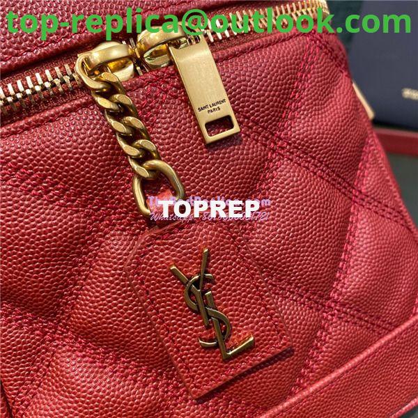 Replica YSL Saint Laurent 80's vanity bag in rouge eros carré-quilted grain de poudre embossed leather 3 Replica YSL Saint Laurent 80's vanity bag in rouge eros carré-quilted grain de poudre embossed leather 3