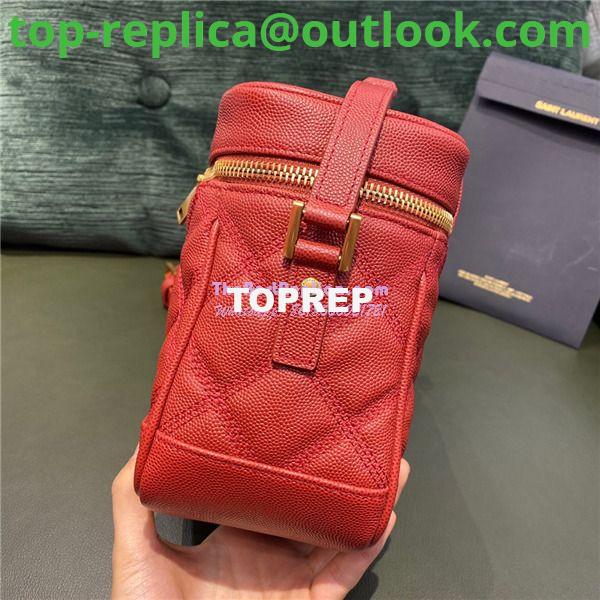 Replica YSL Saint Laurent 80's vanity bag in rouge eros carré-quilted grain de poudre embossed leather 4 Replica YSL Saint Laurent 80's vanity bag in rouge eros carré-quilted grain de poudre embossed leather 4
