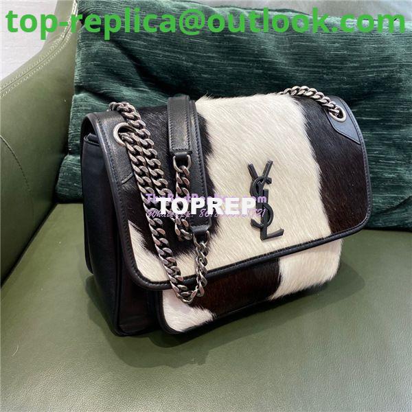 Replica YSL Saint Laurent Niki Pony Hair white and black Shoulder Bag Replica YSL Saint Laurent Niki Pony Hair white and black Shoulder Bag