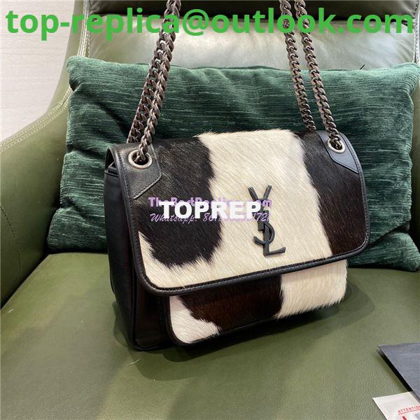 Replica YSL Saint Laurent Niki Pony Hair white and black Shoulder Bag 2 Replica YSL Saint Laurent Niki Pony Hair white and black Shoulder Bag 2
