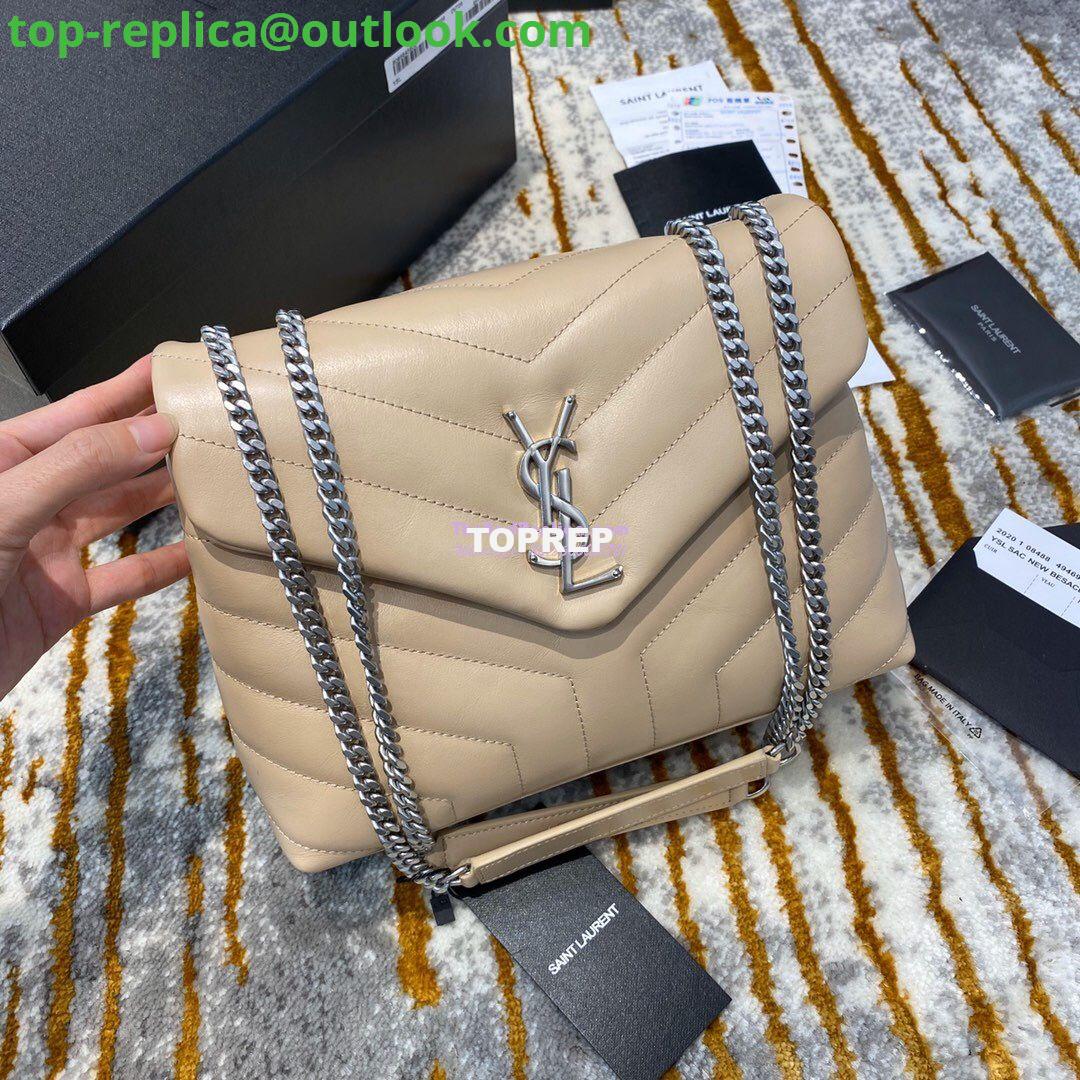 Replica Yves Saint Laurent YSL Loulou Small In Matelassé “Y” Leather in Beige 494699 Silver Hardware 2 Replica Yves Saint Laurent YSL Loulou Small In Matelassé “Y” Leather in Beige 494699 Silver Hardware 2