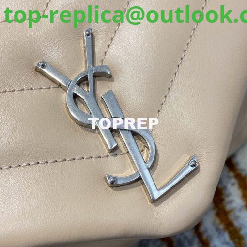 Replica Yves Saint Laurent YSL Loulou Small In Matelassé “Y” Leather in Beige 494699 Silver Hardware 4