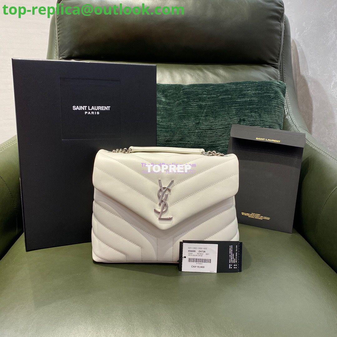 Replica Yves Saint Laurent YSL Loulou Small In Matelassé “Y” Leather in Blanc 494699 Silver Hardware Replica Yves Saint Laurent YSL Loulou Small In Matelassé “Y” Leather in Blanc 494699 Silver Hardware