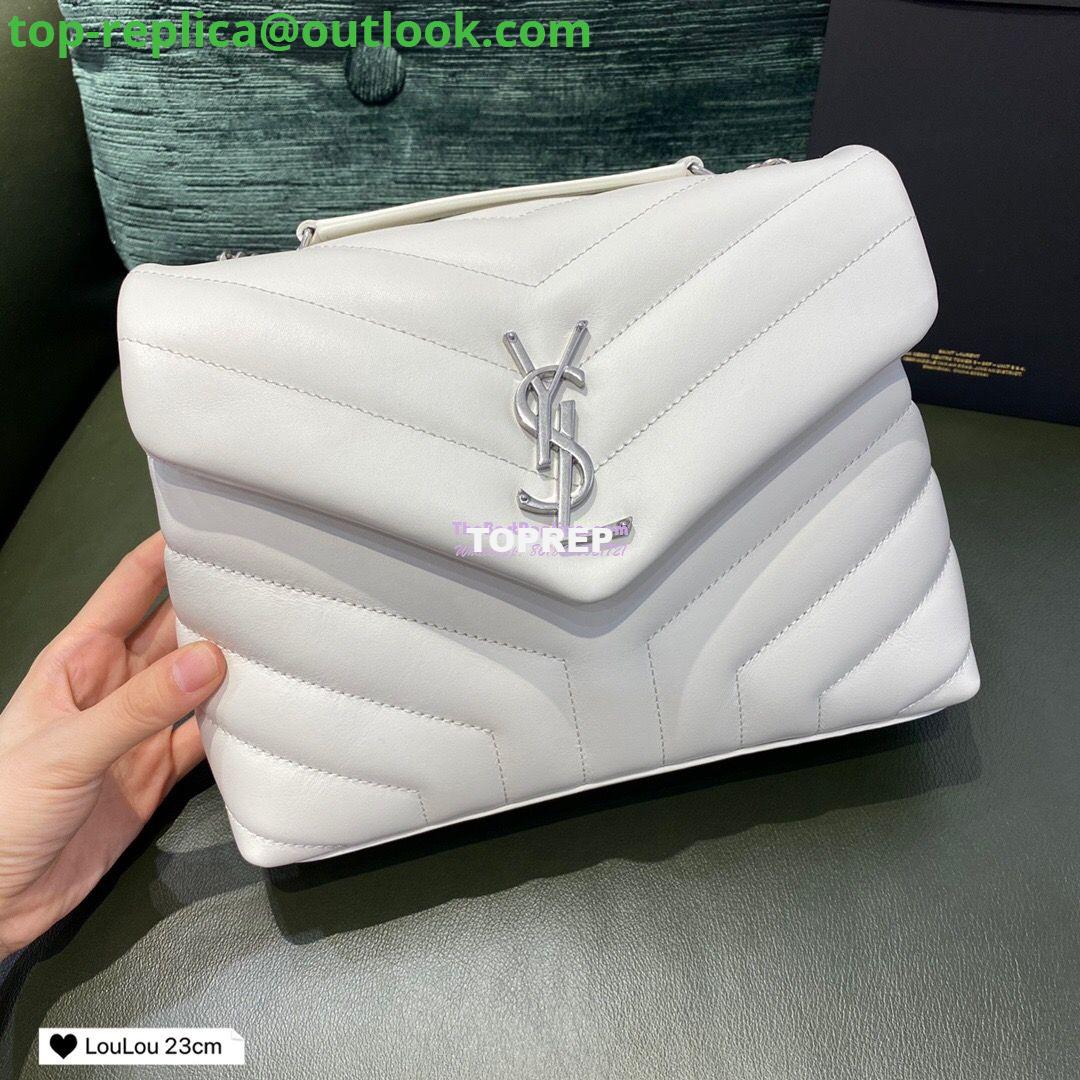 Replica Yves Saint Laurent YSL Loulou Small In Matelassé “Y” Leather in Blanc 494699 Silver Hardware 2 Replica Yves Saint Laurent YSL Loulou Small In Matelassé “Y” Leather in Blanc 494699 Silver Hardware 2