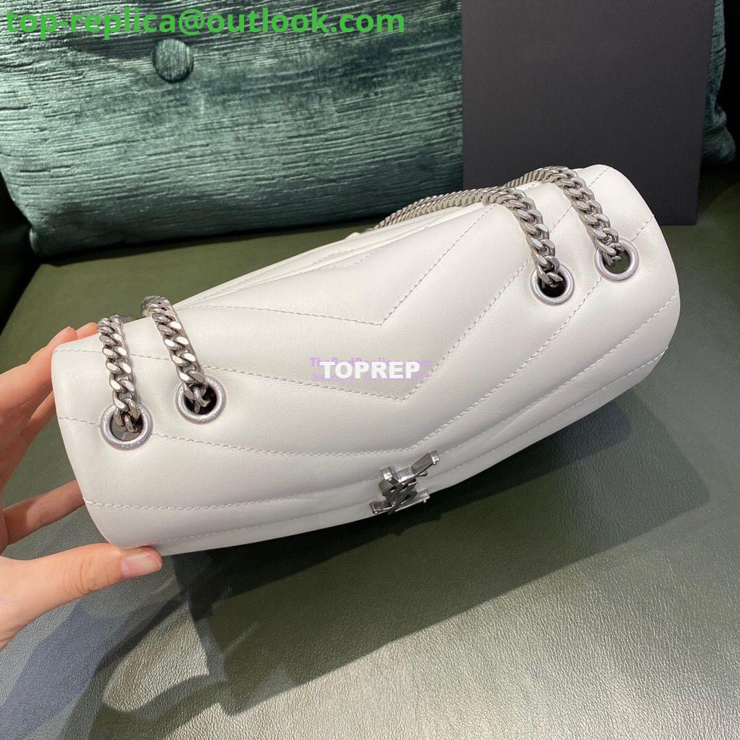 Replica Yves Saint Laurent YSL Loulou Small In Matelassé “Y” Leather in Blanc 494699 Silver Hardware 4 Replica Yves Saint Laurent YSL Loulou Small In Matelassé “Y” Leather in Blanc 494699 Silver Hardware 4