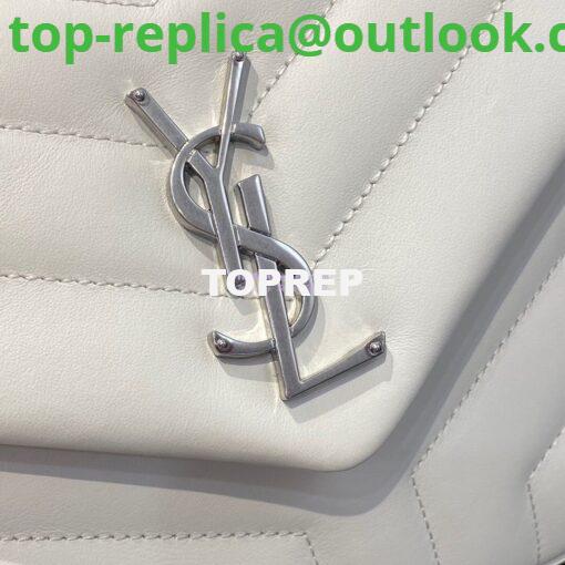 Replica Yves Saint Laurent YSL Loulou Small In Matelassé “Y” Leather in Blanc 494699 Silver Hardware 5