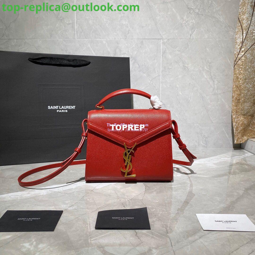 Replica YSL Saint Laurent Cassandra Mini Top Handle Bag In Grain De Poudre Embossed Leather 602716 Red Replica YSL Saint Laurent Cassandra Mini Top Handle Bag In Grain De Poudre Embossed Leather 602716 Red