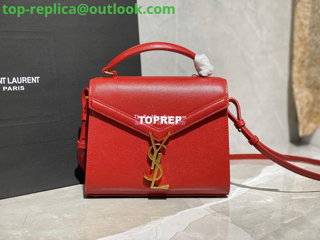 Replica YSL Saint Laurent Cassandra Mini Top Handle Bag In Grain De Poudre Embossed Leather 602716 Red 2 Replica YSL Saint Laurent Cassandra Mini Top Handle Bag In Grain De Poudre Embossed Leather 602716 Red 2