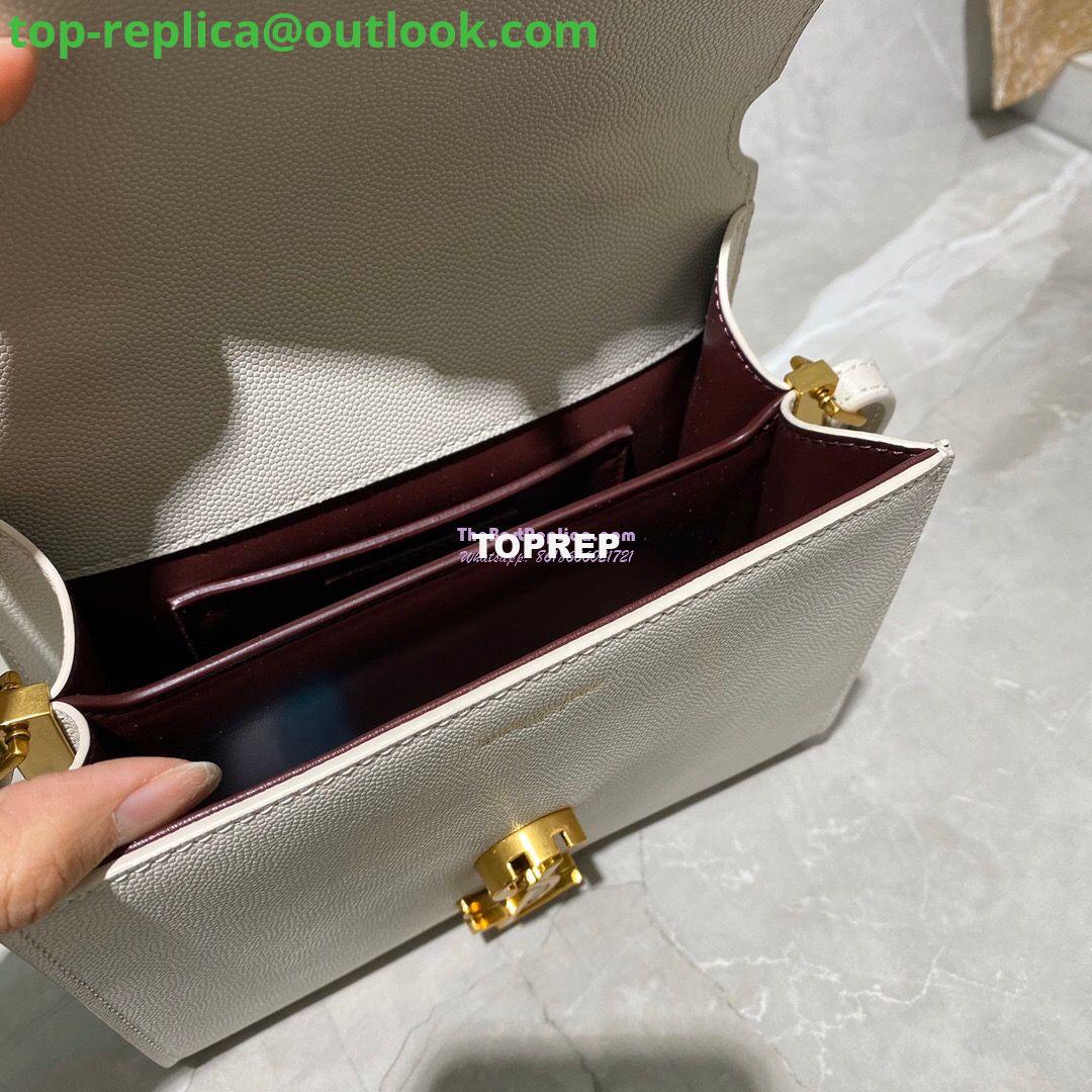Replica YSL Saint Laurent Cassandra Mini Top Handle Bag In Grain De Poudre Embossed Leather 602716 White 9 Replica YSL Saint Laurent Cassandra Mini Top Handle Bag In Grain De Poudre Embossed Leather 602716 White 9