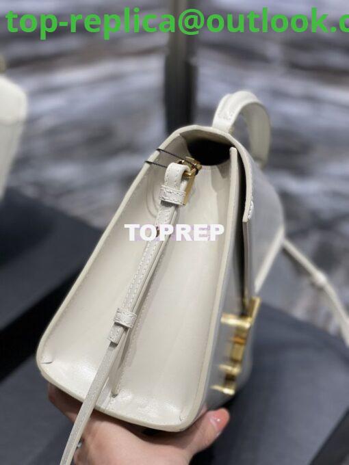 Replica YSL Saint Laurent Cassandra Medium Top Handle Bag In Smooth Leather 578000 White 5