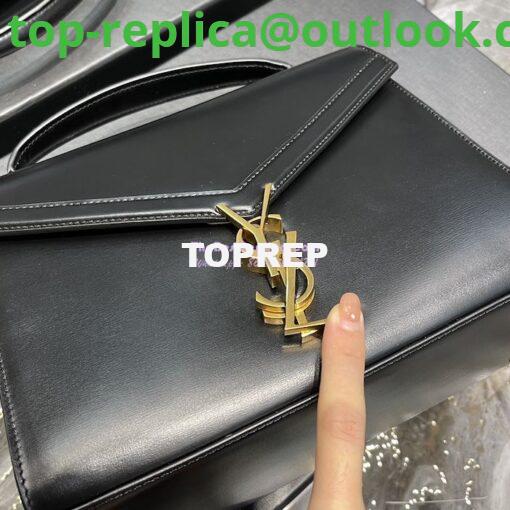 Replica YSL Saint Laurent Cassandra Medium Top Handle Bag In Smooth Leather 578000 Black 5