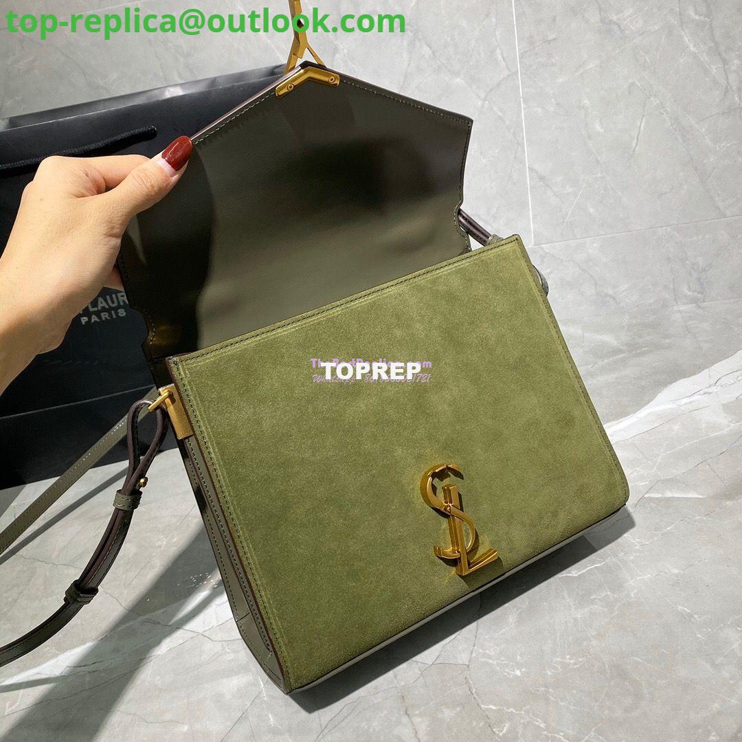 Replica YSL Saint Laurent Cassandra Medium Top Handle Bag In Smooth Leather And Suede 578000 Green 5 Replica YSL Saint Laurent Cassandra Medium Top Handle Bag In Smooth Leather And Suede 578000 Green 5