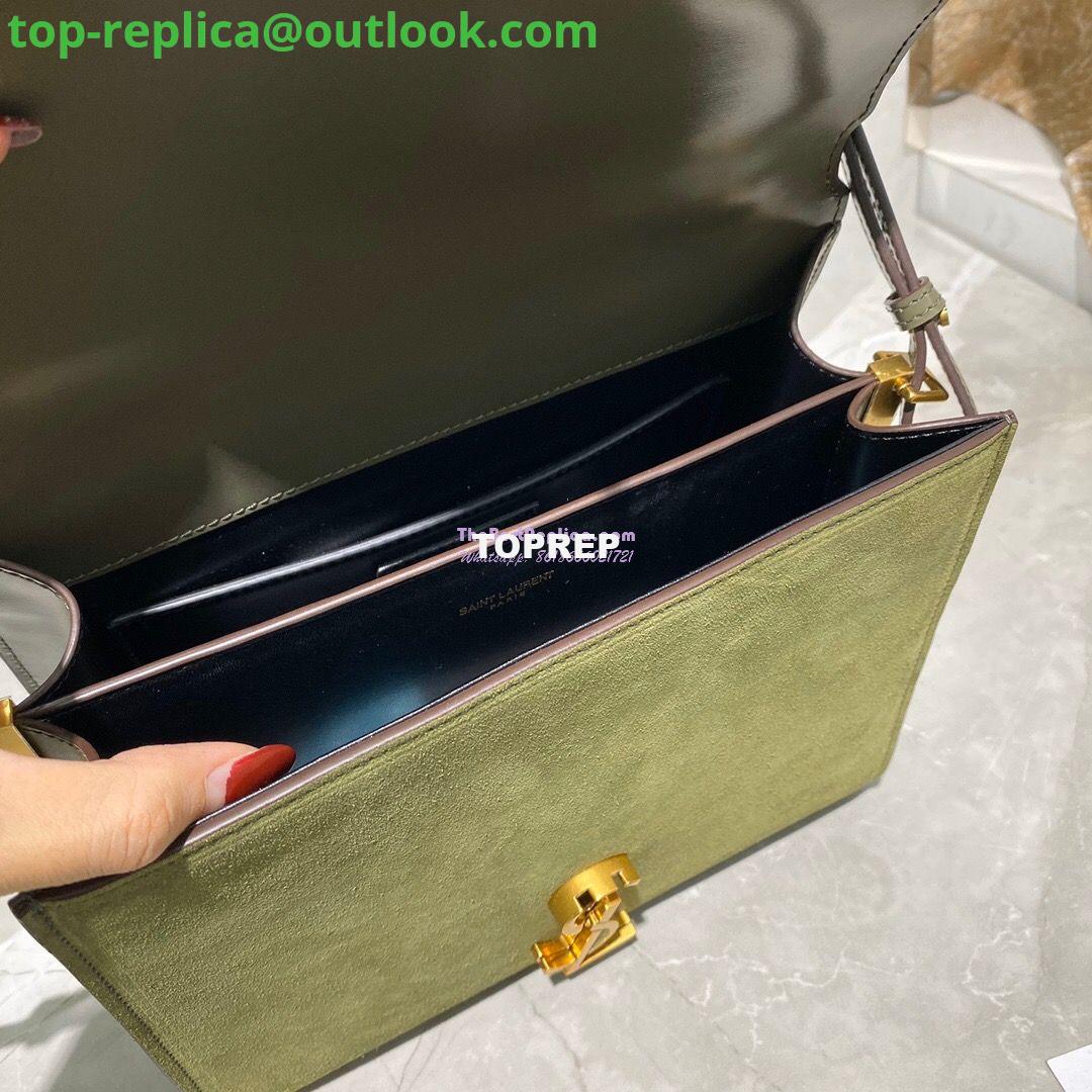 Replica YSL Saint Laurent Cassandra Medium Top Handle Bag In Smooth Leather And Suede 578000 Green 6 Replica YSL Saint Laurent Cassandra Medium Top Handle Bag In Smooth Leather And Suede 578000 Green 6