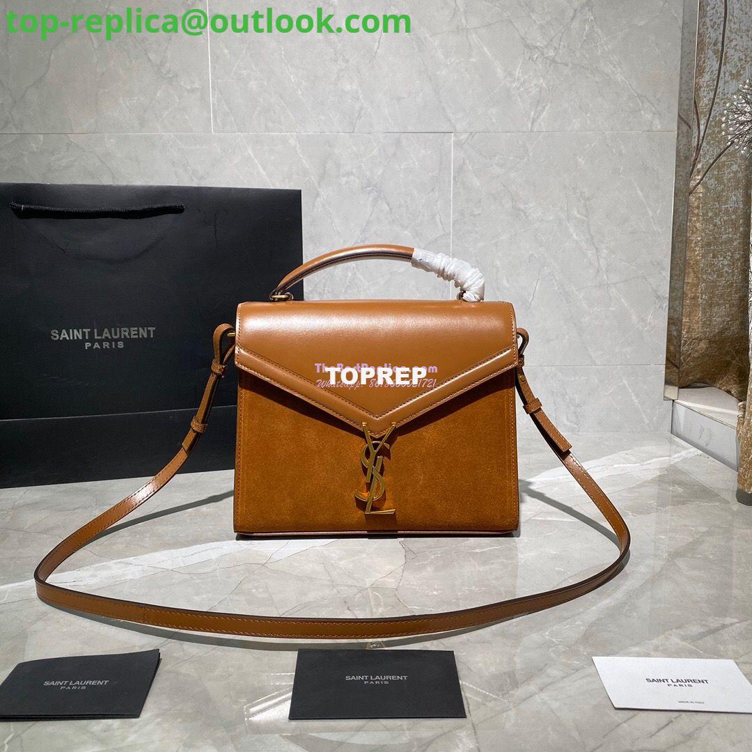 Replica YSL Saint Laurent Cassandra Medium Top Handle Bag In Smooth Leather And Suede 578000 Tan Replica YSL Saint Laurent Cassandra Medium Top Handle Bag In Smooth Leather And Suede 578000 Tan