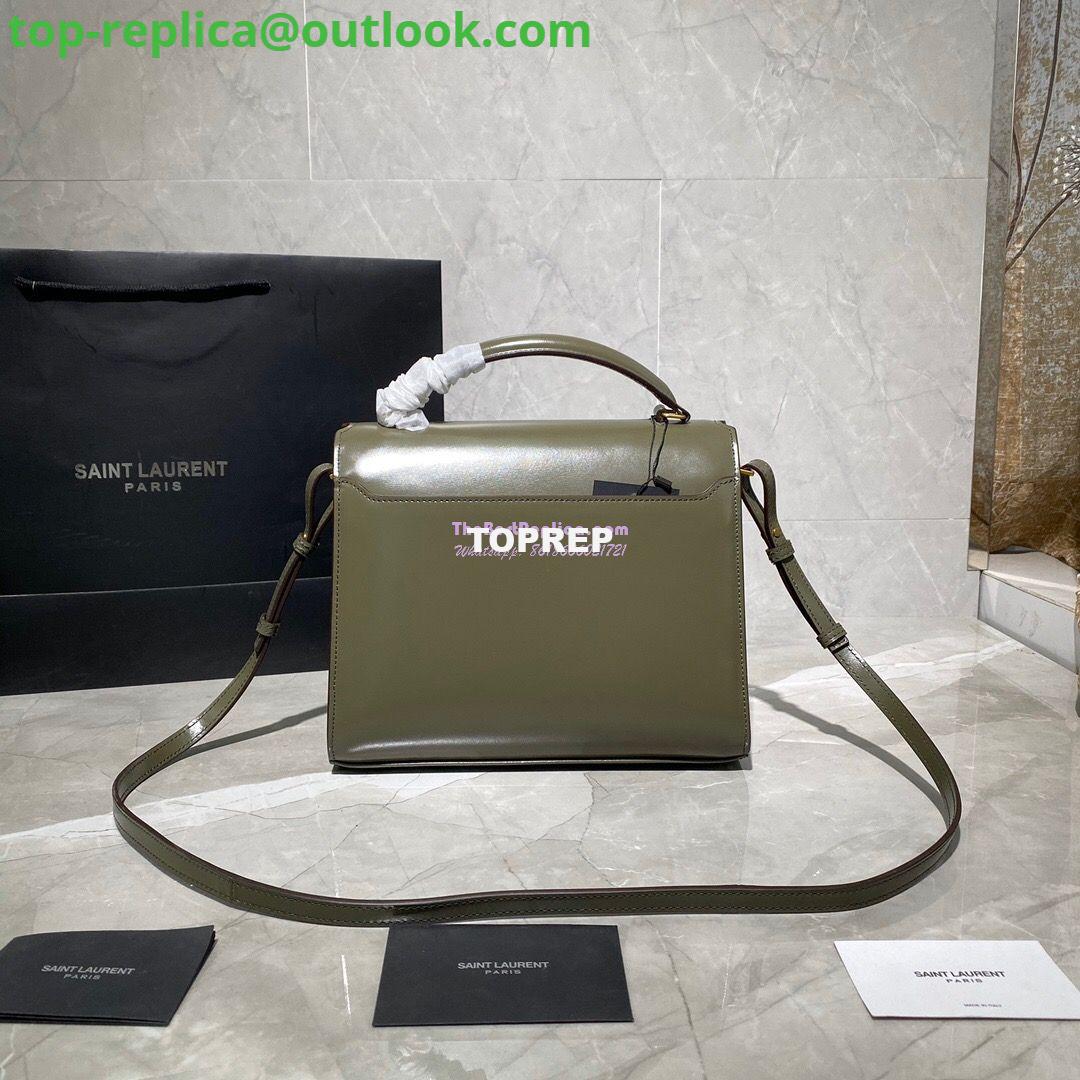 Replica YSL Saint Laurent Cassandra Medium Top Handle Bag In Smooth Leather And Suede 578000 Green 8 Replica YSL Saint Laurent Cassandra Medium Top Handle Bag In Smooth Leather And Suede 578000 Green 8