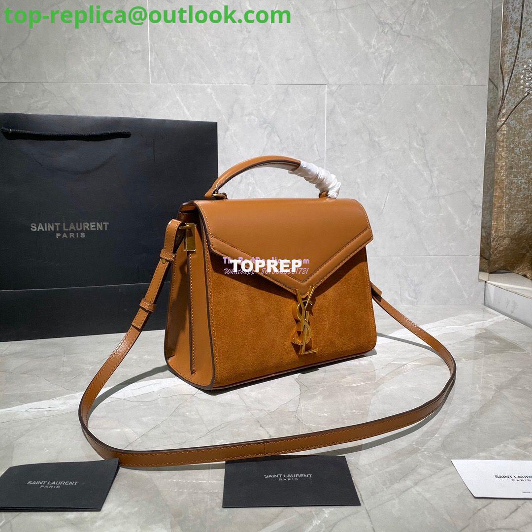 Replica YSL Saint Laurent Cassandra Medium Top Handle Bag In Smooth Leather And Suede 578000 Tan 2 Replica YSL Saint Laurent Cassandra Medium Top Handle Bag In Smooth Leather And Suede 578000 Tan 2