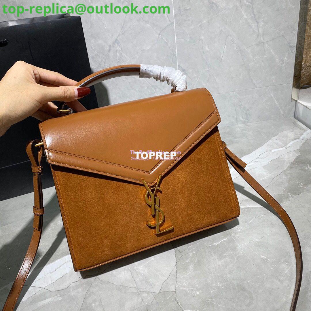 Replica YSL Saint Laurent Cassandra Medium Top Handle Bag In Smooth Leather And Suede 578000 Tan 3 Replica YSL Saint Laurent Cassandra Medium Top Handle Bag In Smooth Leather And Suede 578000 Tan 3