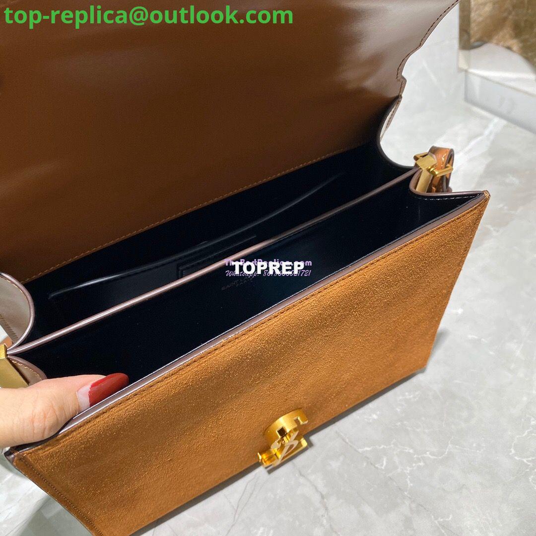 Replica YSL Saint Laurent Cassandra Medium Top Handle Bag In Smooth Leather And Suede 578000 Tan 7 Replica YSL Saint Laurent Cassandra Medium Top Handle Bag In Smooth Leather And Suede 578000 Tan 7