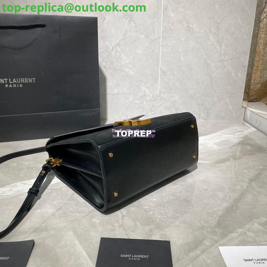 Replica YSL Saint Laurent Cassandra Medium Top Handle Bag In Smooth Leather And Suede 578000 Black 7 Replica YSL Saint Laurent Cassandra Medium Top Handle Bag In Smooth Leather And Suede 578000 Black 7
