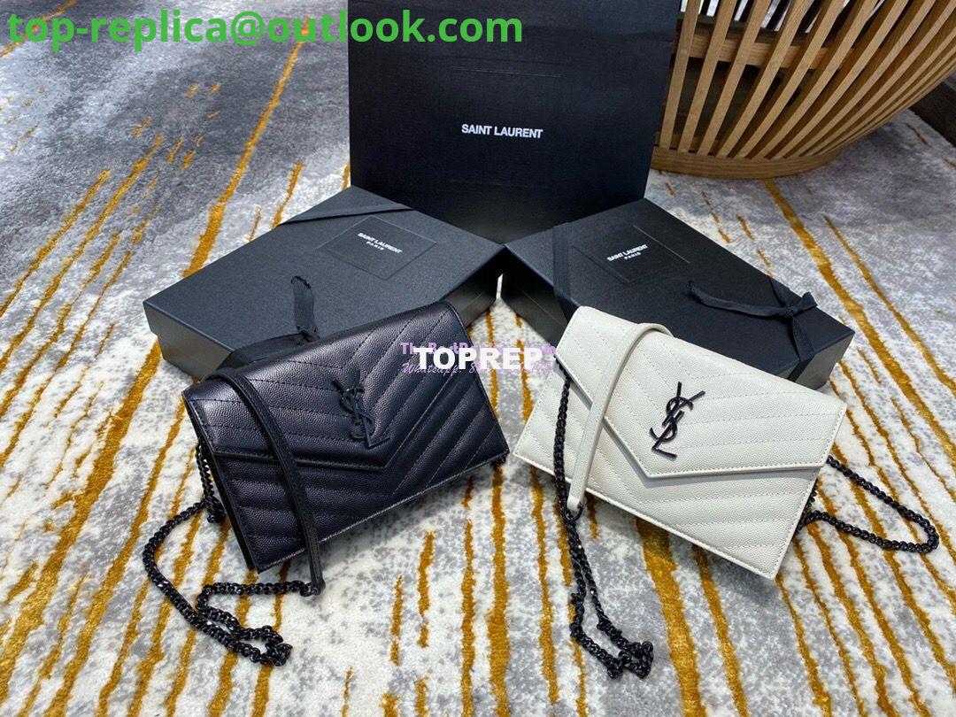 Replica YSL Saint Laurent Envelope Chain Wallet Grain De Poudre 393953 Black in black Hardware Replica YSL Saint Laurent Envelope Chain Wallet Grain De Poudre 393953 Black in black Hardware