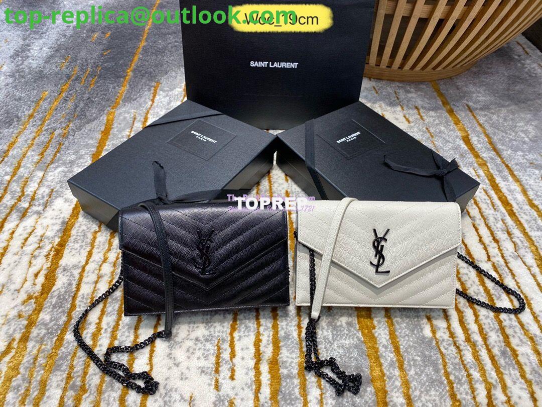 Replica YSL Saint Laurent Envelope Chain Wallet Grain De Poudre 393953 Black in black Hardware 2 Replica YSL Saint Laurent Envelope Chain Wallet Grain De Poudre 393953 Black in black Hardware 2
