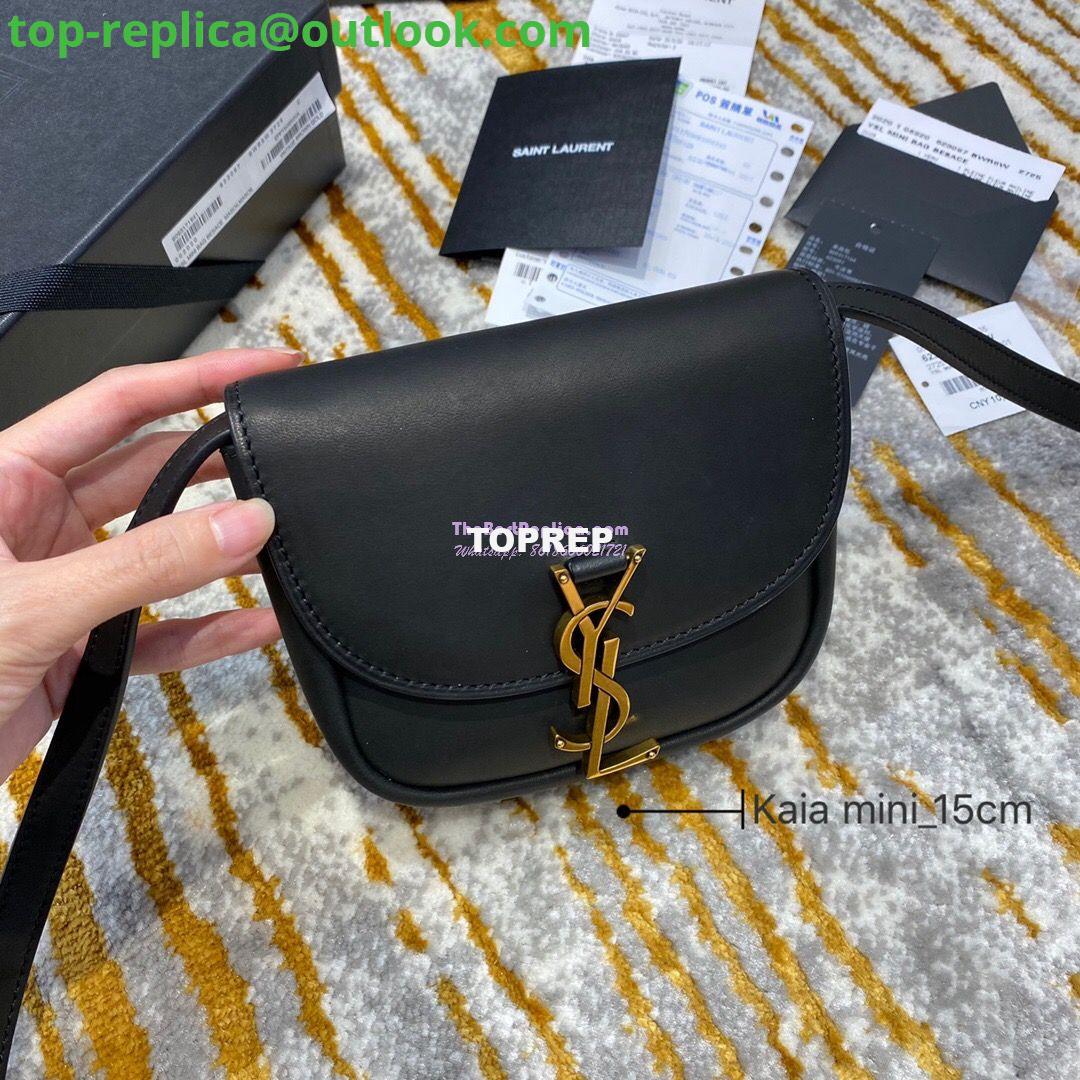 Replica Saint Laurent YSL Kaia Satchel In Smooth Vintage Leather 619740 Black 15 Replica Saint Laurent YSL Kaia Satchel In Smooth Vintage Leather 619740 Black 15