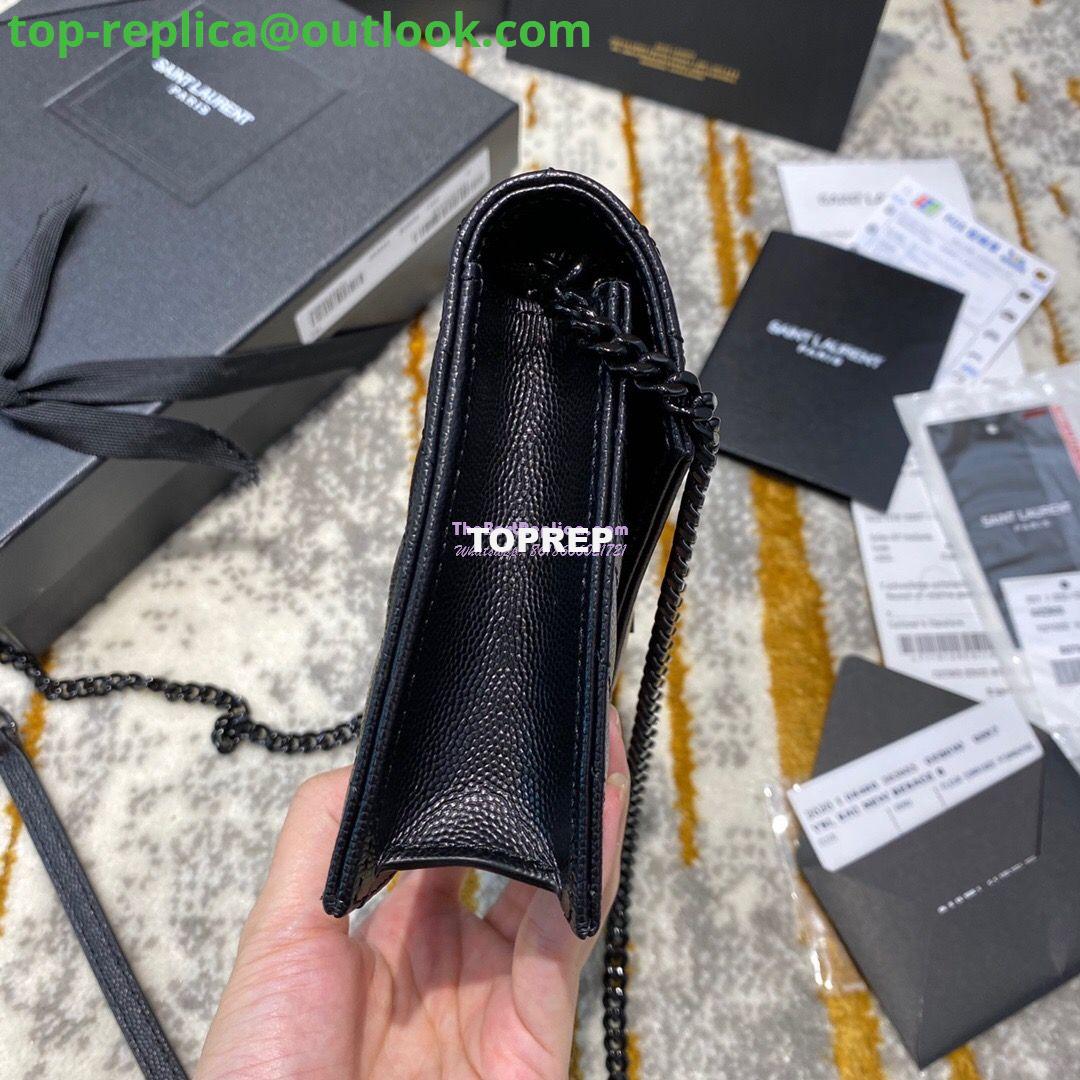 Replica YSL Saint Laurent Envelope Chain Wallet Grain De Poudre 393953 Black in black Hardware 5 Replica YSL Saint Laurent Envelope Chain Wallet Grain De Poudre 393953 Black in black Hardware 5