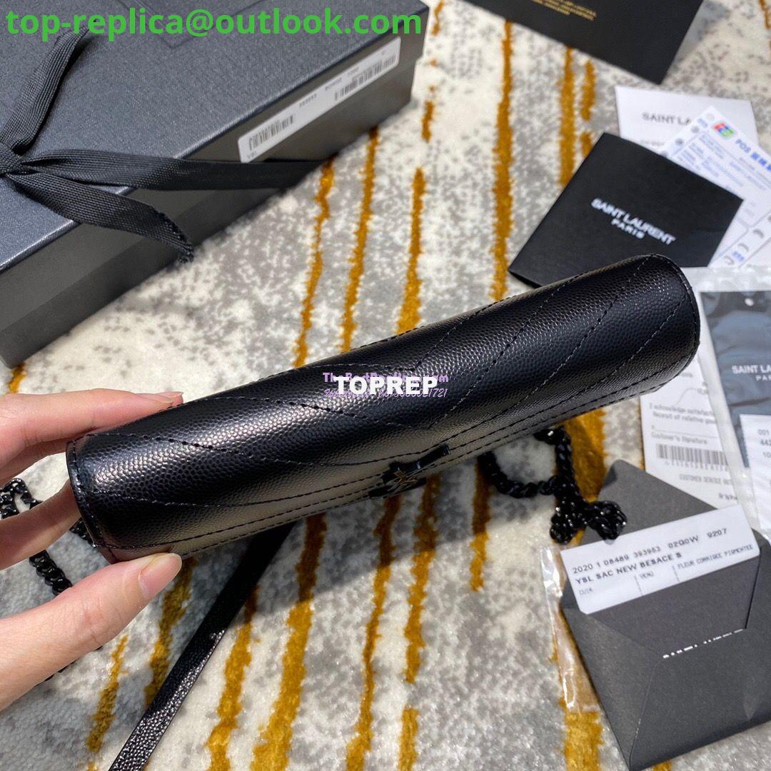 Replica YSL Saint Laurent Envelope Chain Wallet Grain De Poudre 393953 Black in black Hardware 7 Replica YSL Saint Laurent Envelope Chain Wallet Grain De Poudre 393953 Black in black Hardware 7