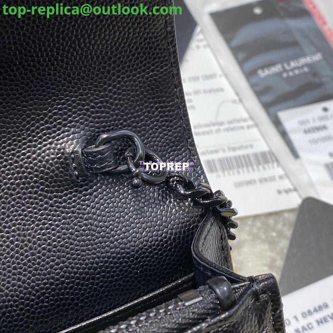 Replica YSL Saint Laurent Envelope Chain Wallet Grain De Poudre 393953 Black in black Hardware 11 Replica YSL Saint Laurent Envelope Chain Wallet Grain De Poudre 393953 Black in black Hardware 11