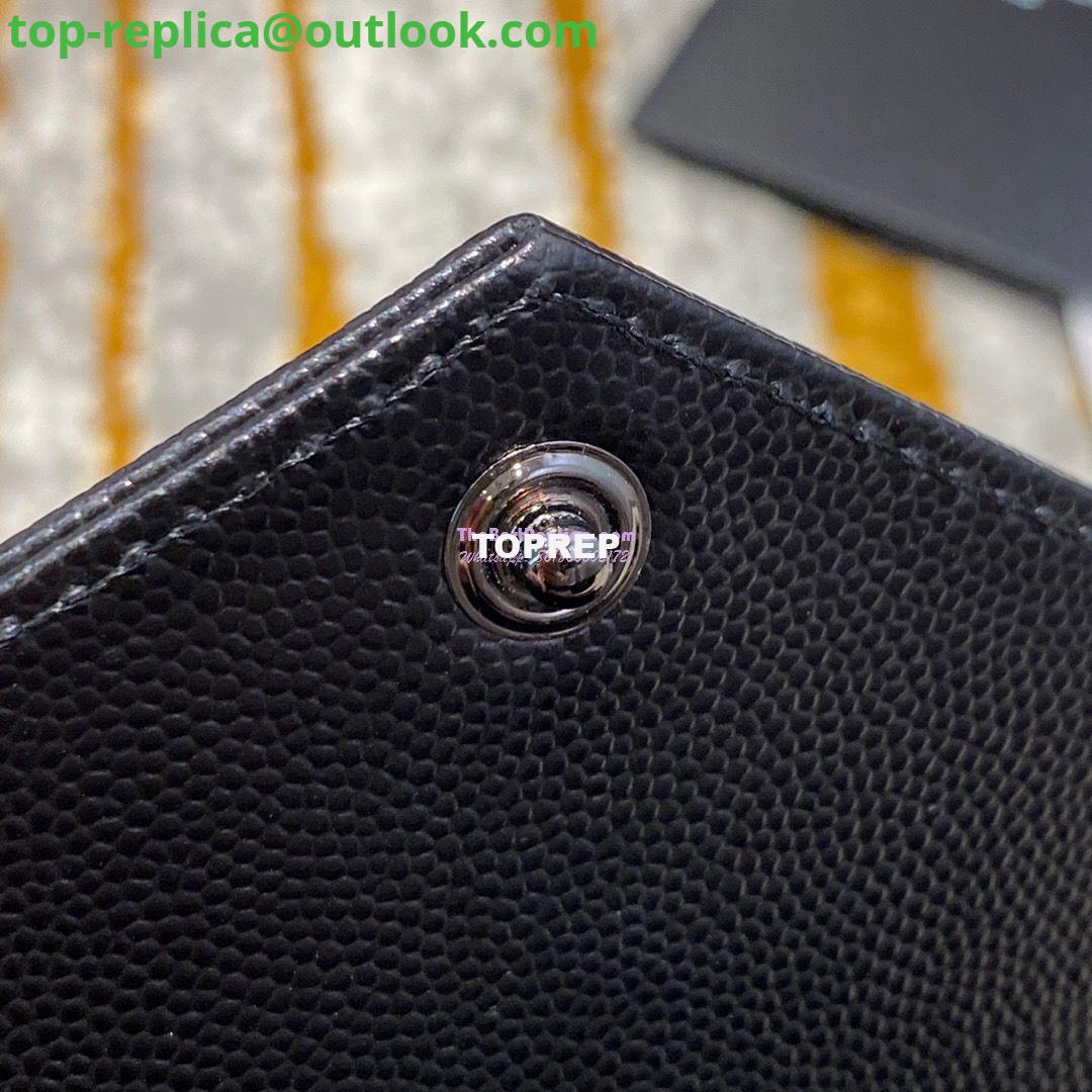 Replica YSL Saint Laurent Envelope Chain Wallet Grain De Poudre 393953 Black in black Hardware 12 Replica YSL Saint Laurent Envelope Chain Wallet Grain De Poudre 393953 Black in black Hardware 12
