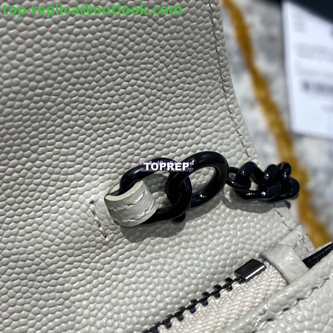 Replica YSL Saint Laurent Envelope Chain Wallet Grain De Poudre 393953 White in black Hardware 10 Replica YSL Saint Laurent Envelope Chain Wallet Grain De Poudre 393953 White in black Hardware 10