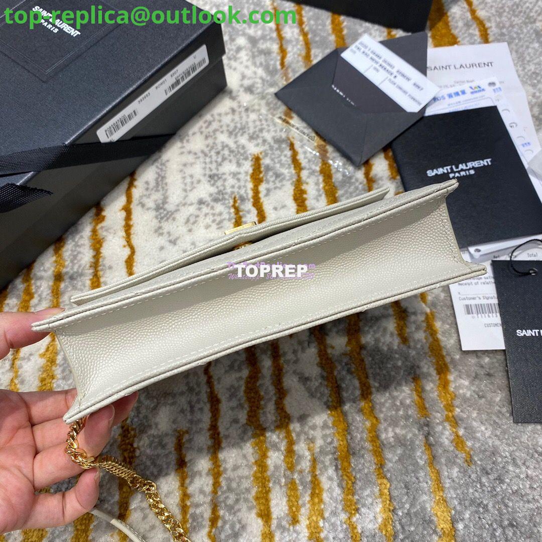Replica YSL Saint Laurent Envelope Chain Wallet Grain De Poudre 393953 White in Gold Hardware 3 Replica YSL Saint Laurent Envelope Chain Wallet Grain De Poudre 393953 White in Gold Hardware 3