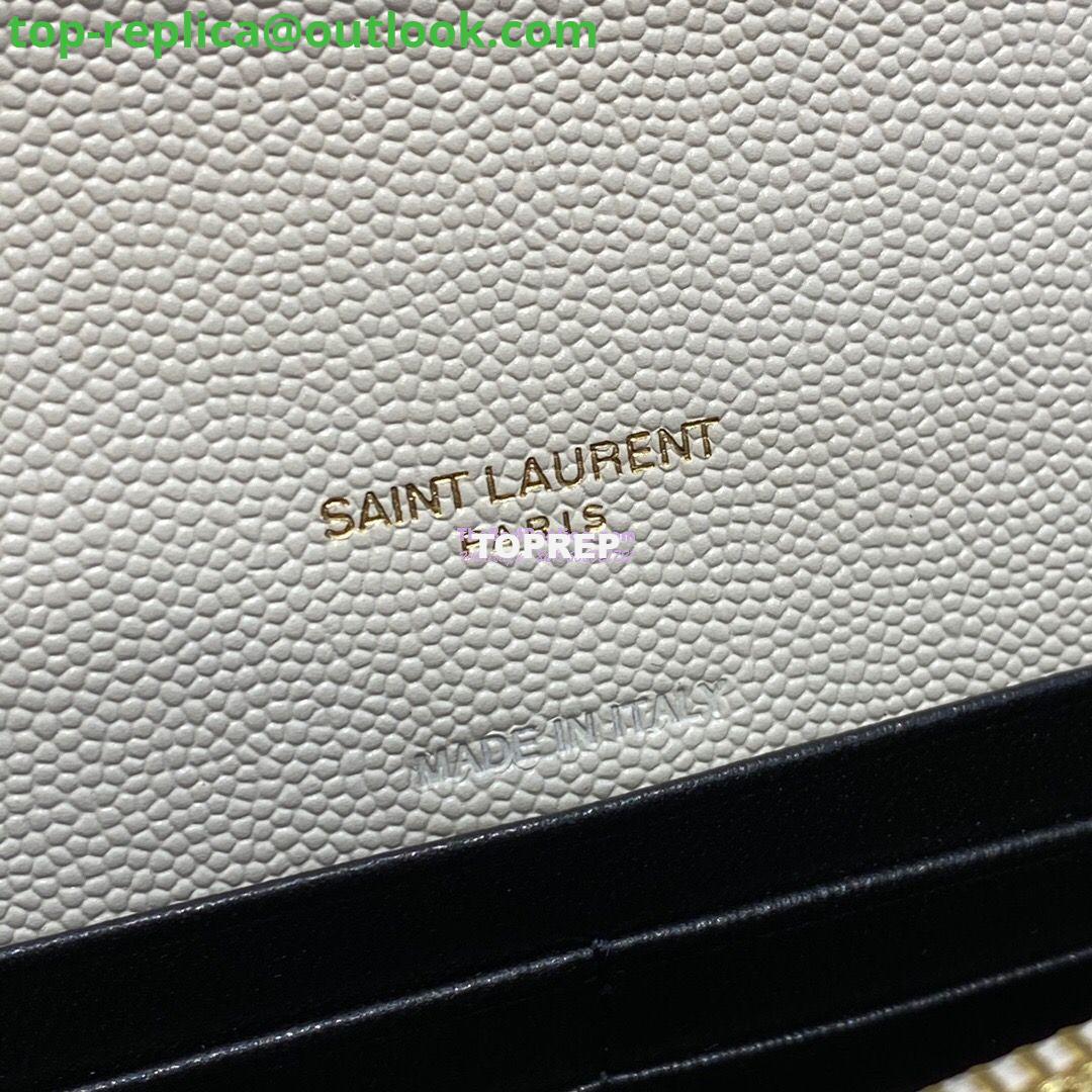 Replica YSL Saint Laurent Envelope Chain Wallet Grain De Poudre 393953 White in Gold Hardware 8 Replica YSL Saint Laurent Envelope Chain Wallet Grain De Poudre 393953 White in Gold Hardware 8