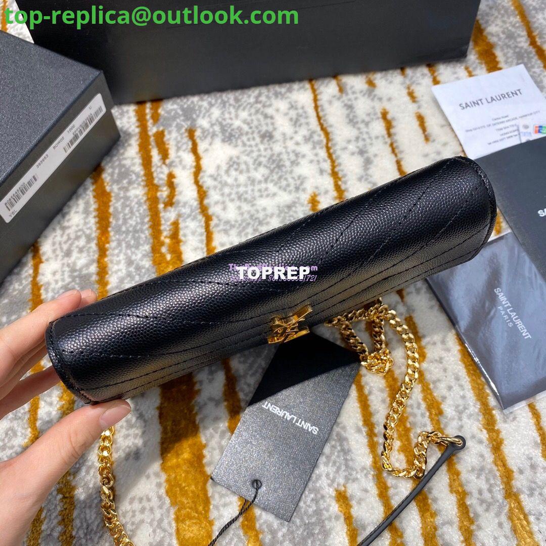 Replica YSL Saint Laurent Envelope Chain Wallet Grain De Poudre 393953 Black in Gold Hardware 3 Replica YSL Saint Laurent Envelope Chain Wallet Grain De Poudre 393953 Black in Gold Hardware 3