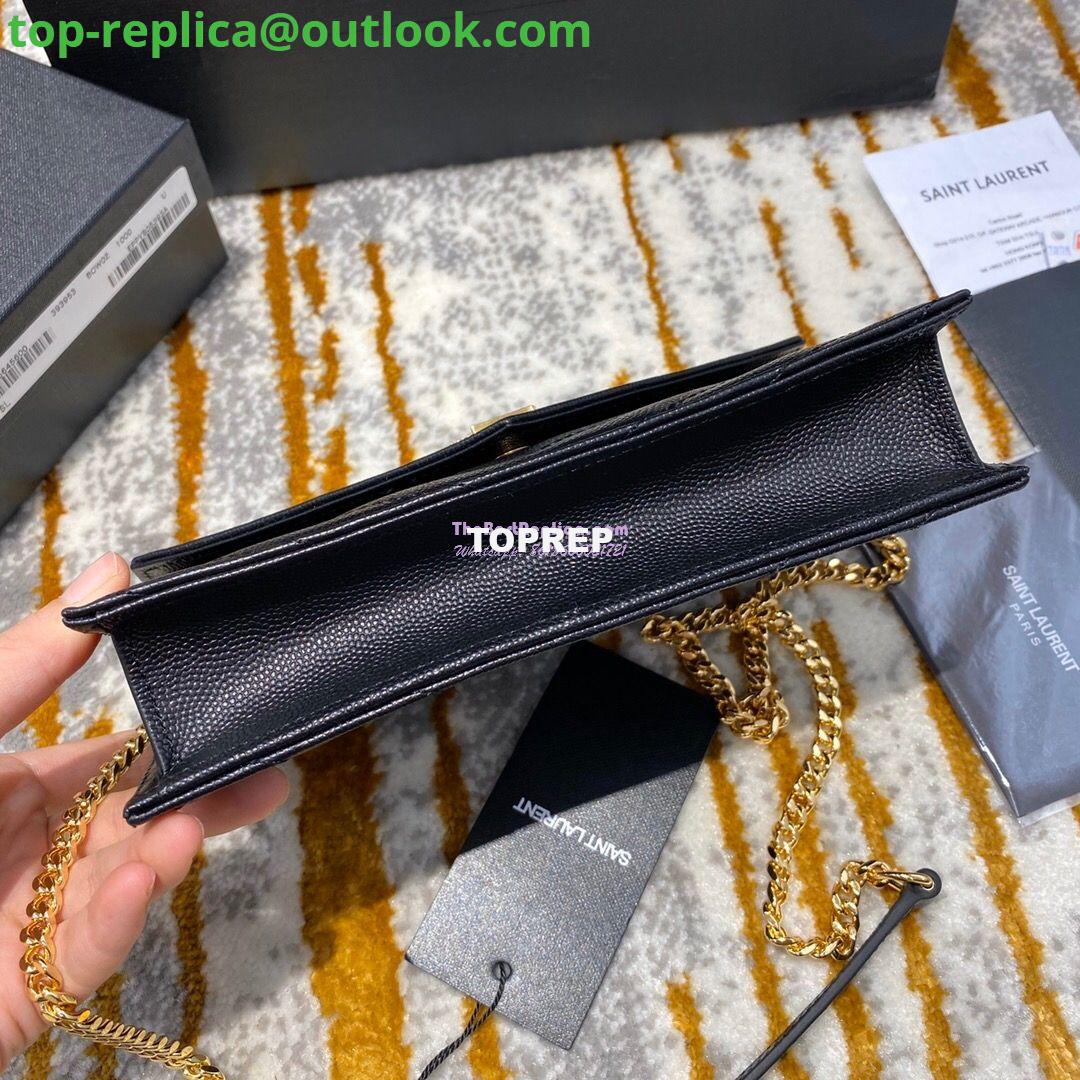 Replica YSL Saint Laurent Envelope Chain Wallet Grain De Poudre 393953 Black in Gold Hardware 4 Replica YSL Saint Laurent Envelope Chain Wallet Grain De Poudre 393953 Black in Gold Hardware 4