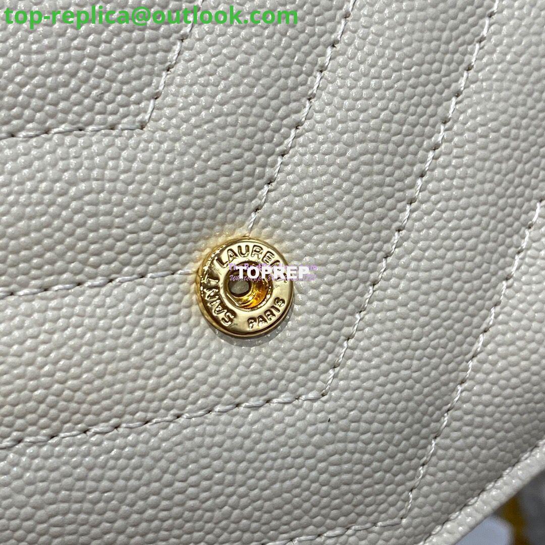Replica YSL Saint Laurent Envelope Chain Wallet Grain De Poudre 393953 White in Gold Hardware 10 Replica YSL Saint Laurent Envelope Chain Wallet Grain De Poudre 393953 White in Gold Hardware 10