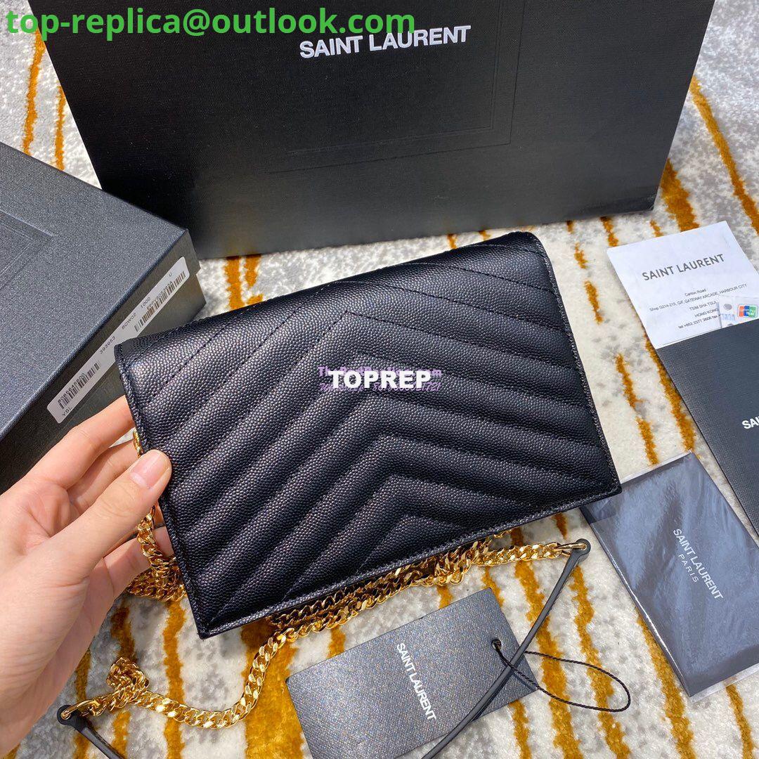 Replica YSL Saint Laurent Envelope Chain Wallet Grain De Poudre 393953 Black in Gold Hardware 5 Replica YSL Saint Laurent Envelope Chain Wallet Grain De Poudre 393953 Black in Gold Hardware 5
