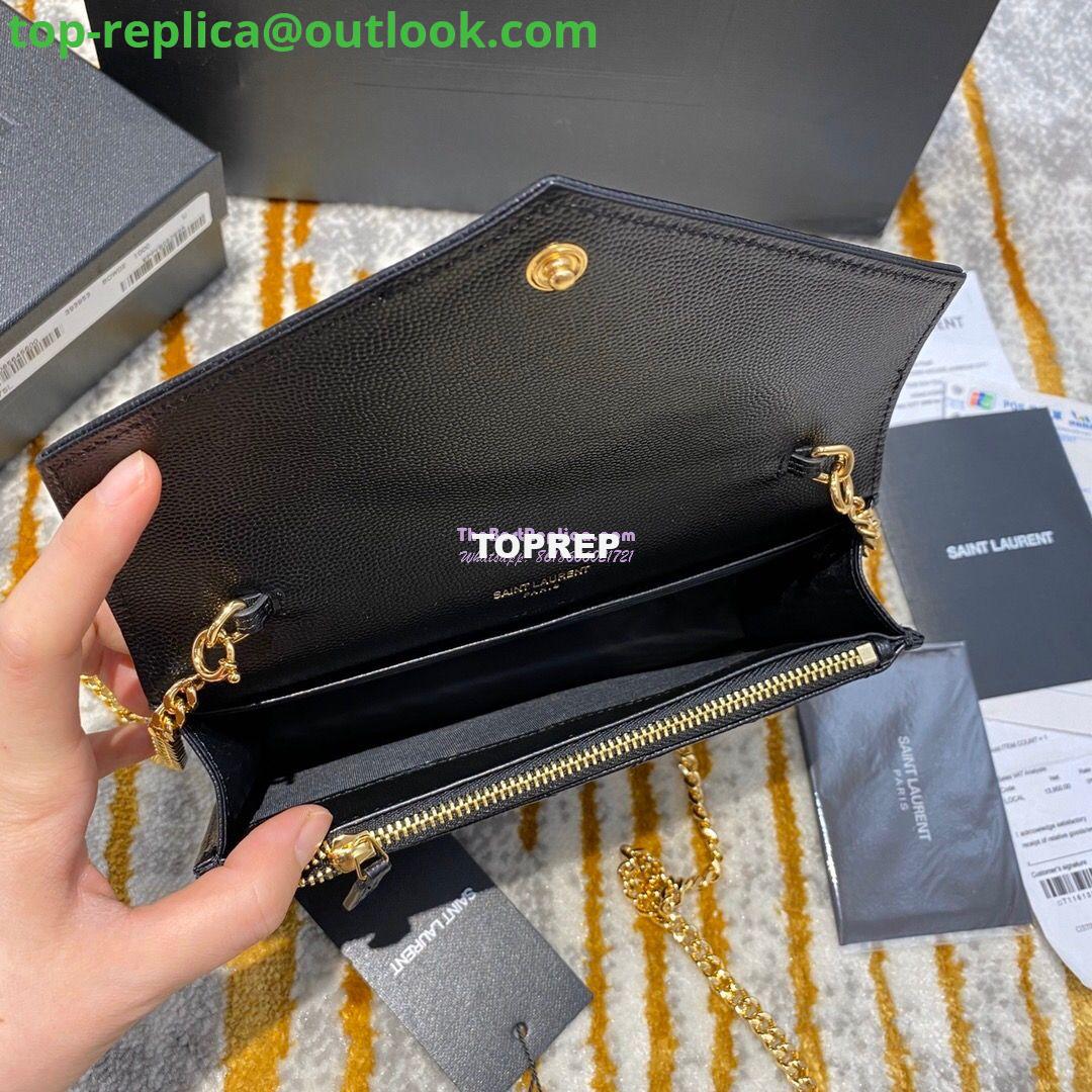 Replica YSL Saint Laurent Envelope Chain Wallet Grain De Poudre 393953 Black in Gold Hardware 6 Replica YSL Saint Laurent Envelope Chain Wallet Grain De Poudre 393953 Black in Gold Hardware 6