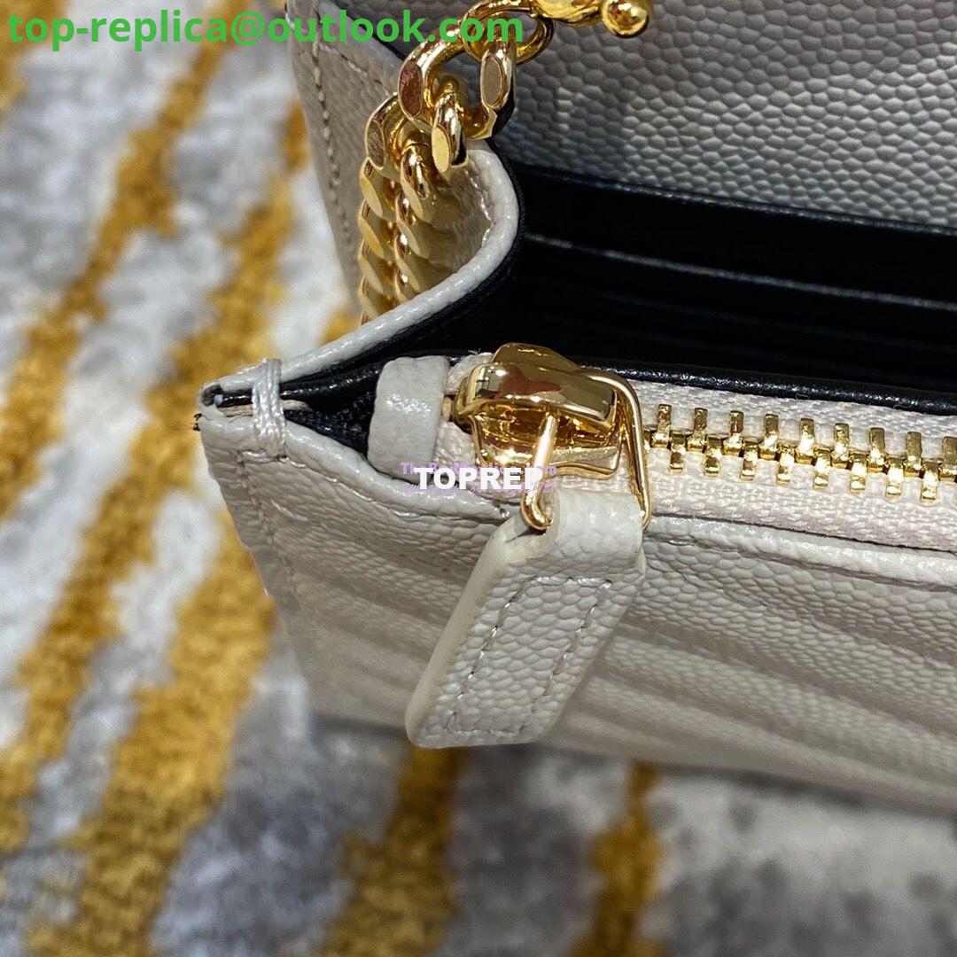 Replica YSL Saint Laurent Envelope Chain Wallet Grain De Poudre 393953 White in Gold Hardware 12 Replica YSL Saint Laurent Envelope Chain Wallet Grain De Poudre 393953 White in Gold Hardware 12